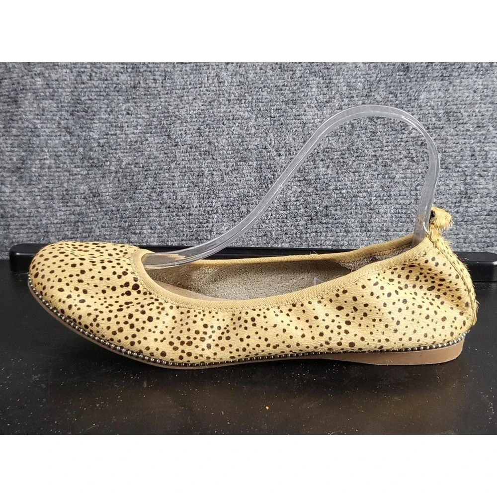 Chelsea Violet Calf Hair Ballet Flats Sz 8M‎ Leopard Cow Animal Print Slip On